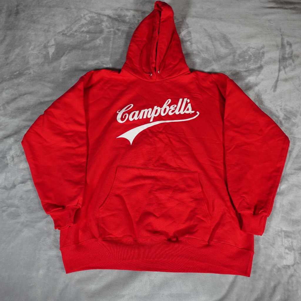 Campbells Soup Promo Pullover Hoodie Mens Large Oversized Red